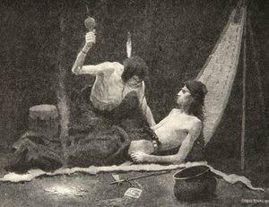 Je peux te rendre fort, mon frère, je peux te guérir, Hiawatha!, extrait de The Song of Hiawatha de Henry Wadsworth Longfellow, pub. par George G. Harrap et Company Ltd., 1911 - Frederic Remington